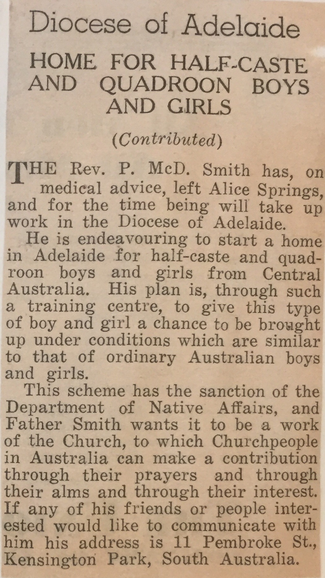 1945 Newspaper report of the Smith’s new endeavour.