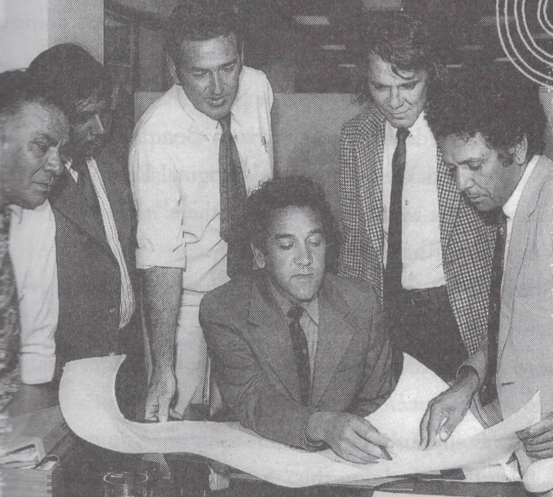By the 1970s the boys from St Francis were making an impact in government. Working at the Department for Aboriginal Affairs were Vincent Copley, Gordon Briscoe, John Moriarty and Charles Perkins (seated).